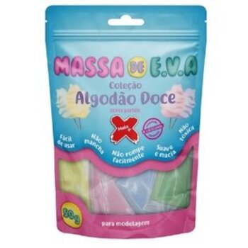 Massa de EVA - 5 cores - Algodao Doce 50g Make+