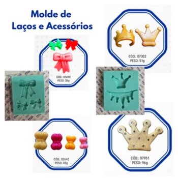 Molde de Silicone forma para Biscuit de Laços e Acessórios Polycol