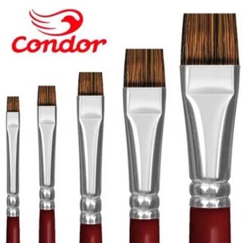 Pincel Condor 484 cabo vermelho chato