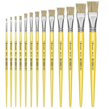 Pincel Condor Amarelo 456 Pincel Escolar e artístico cerdas brancas