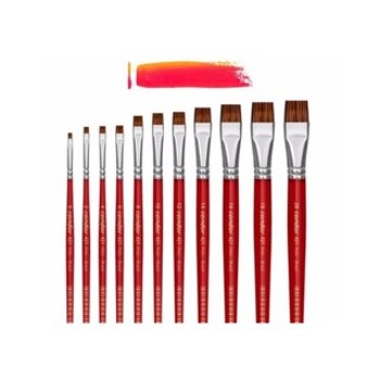Pincel Condor Cabo Vermelho 421 chato cerda curta