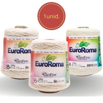 Barbante EuroRoma Cru 4/6/8 Fio para Crochê