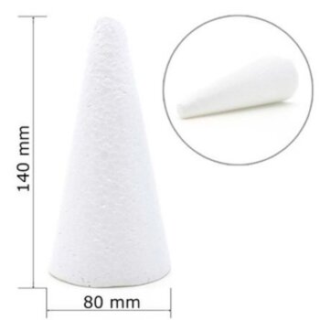 Cone em Isopor Maciço - 1 Unidade - Artesanato