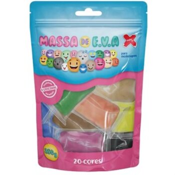Massa de EVA  - 20 cores - 250g Make +