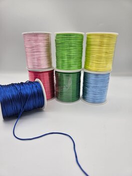 Cordão De Seda Fio De Cetim 1mm Rolo Com 100m