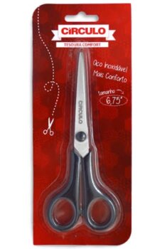 TESOURA PEQUENA CONFORT DA CIRCULO 17.20cm (PRETA)
