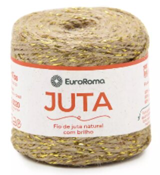 FIO DE JUTA NATURAL COM BRILHO EUROROMA 2mm  X 77m