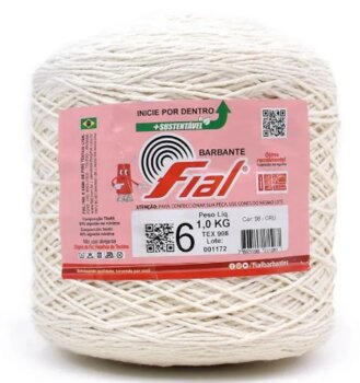 Barbante Fial Cru Numero 6 1kg  Tex 908