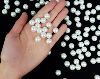 Perolas Inteiras ABS com Furo 20gr  Cores Branca e Pérola