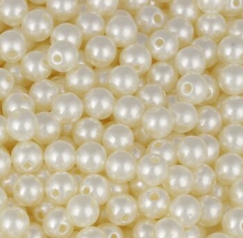 Perola Inteiras ABS Com Furo 100gr Cores Branco e Pérola