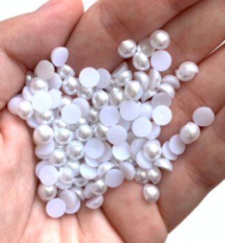 Meia Pérola  ABS 100gr Cores Branca e Pérola