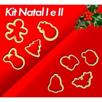 Cortador Natal Blue Star c/4pçs para Biscuit Pasta Americana Biscoitos Massa