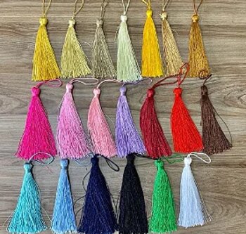 Pingente Tassel de Algodão 8cm Com 2 Unidades