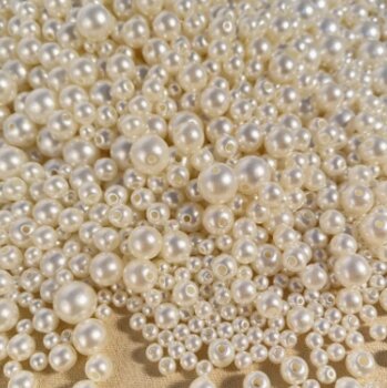 Perola Inteiras ABS Com Furo 500gr Cores Branca e Pérola