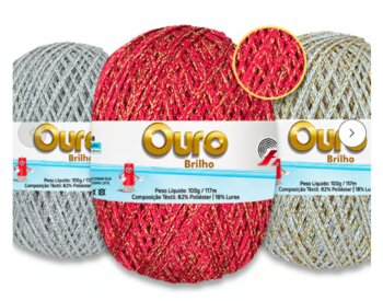 Linha Fial Ouro Brilho Com 100g 117mts Tex 848