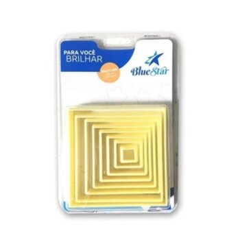 Cortador Quadrado para biscuit pasta americana 8 pçs Blue Star