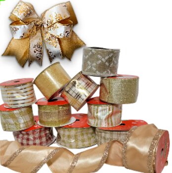 Fitas de Natal Aramadas 63mm x 10m Progresso