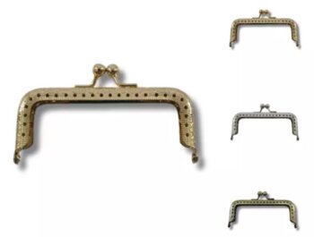 Fecho P/Bolsa Vovó Retangular Em Metal 10cm ou 14cm