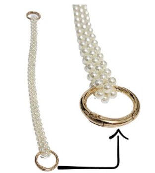 Alça de Bolsa Pérolas com Argola Articulada 30x1,5cm