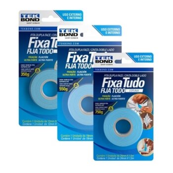 Fita Dupla Face Fixa Tudo Espuma Tek Bond 19mmx15m