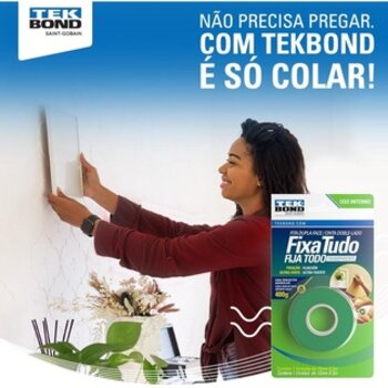 Fita Dupla Face Extra Forte Transparente 12mmX 2M Tek Bond Uso interno