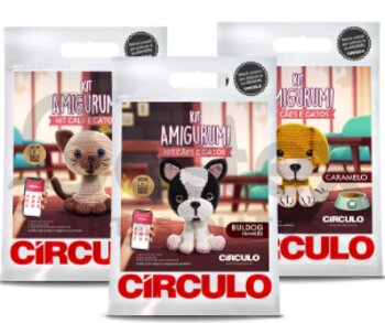 Kit Amigutumi Cães e Gatos Circulo