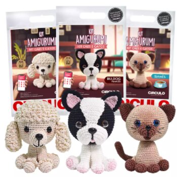 Kit Amigutumi Cães e Gatos Circulo