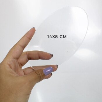 Base Acrílica Oval 14 x 8cm Com 3 Unidades
