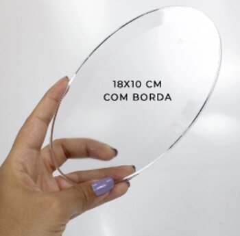 Base Acrílica Oval 18 x 10 Com 2 Unidades