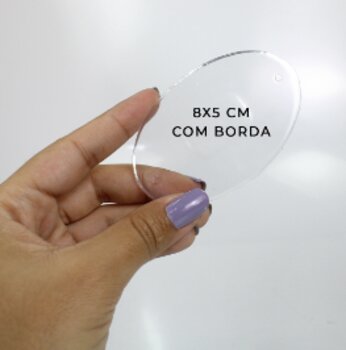 Base Acrílica Oval 8 x 5cm Com 6 Unidades
