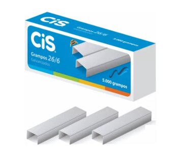 Grampo Para Grampeador Cis 26/6 Com 5.000 Unidades