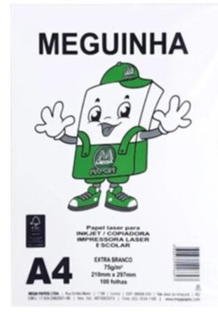 Papel Sulfite A4 Meguinha Extra Branco 100 Folhas
