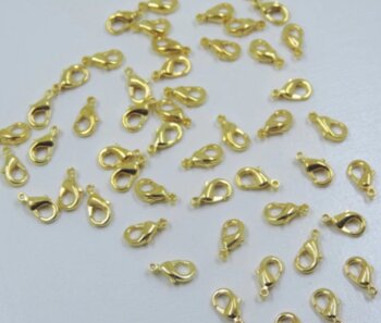 Fecho Lagosta 16mm Prata e Dourado
