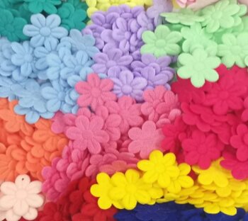 Aplique Florzinha Tecido  Para Artesanato 2cm x 2cm Várias Cores