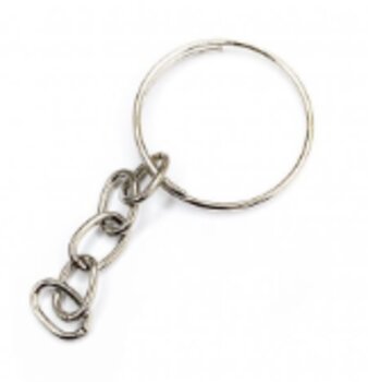 Argola Com Corrente para Chaveiro Prata ou Dourada