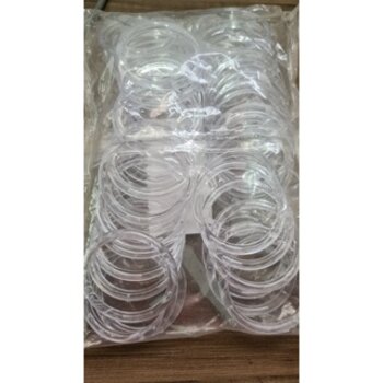 Kit 48 Argolas 50mm Acrílica Transparente para Cortina/Porta Guardanapo