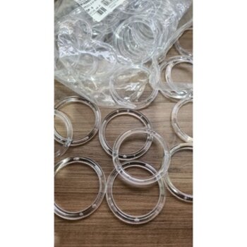 Kit 48 Argolas 50mm Acrílica Transparente para Cortina/Porta Guardanapo