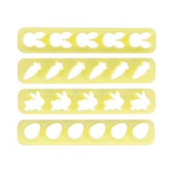 Kit Réguas Miniaturas Páscoa 4 pçs biscuit pasta amaericana Cortador Blue Star